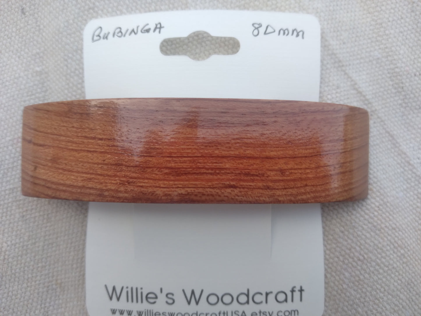 Bubinga Hair Barrette with French Clip