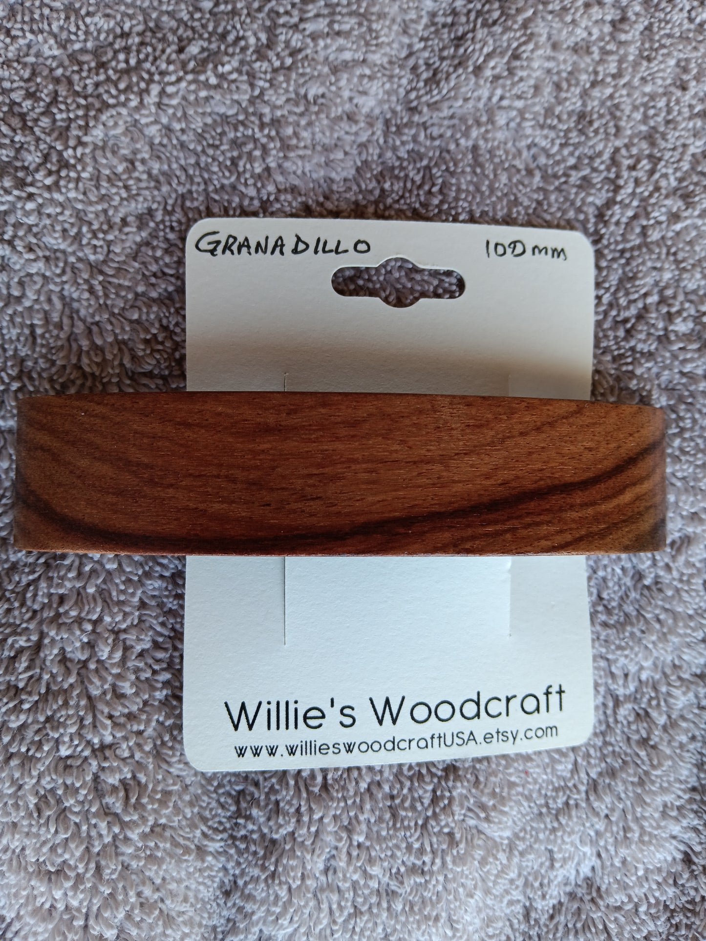 Granadillo Hair Barrette with French Clip