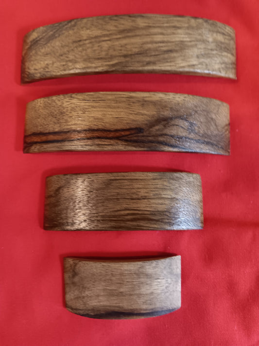 Black Limba Hair Barrette with French Clip