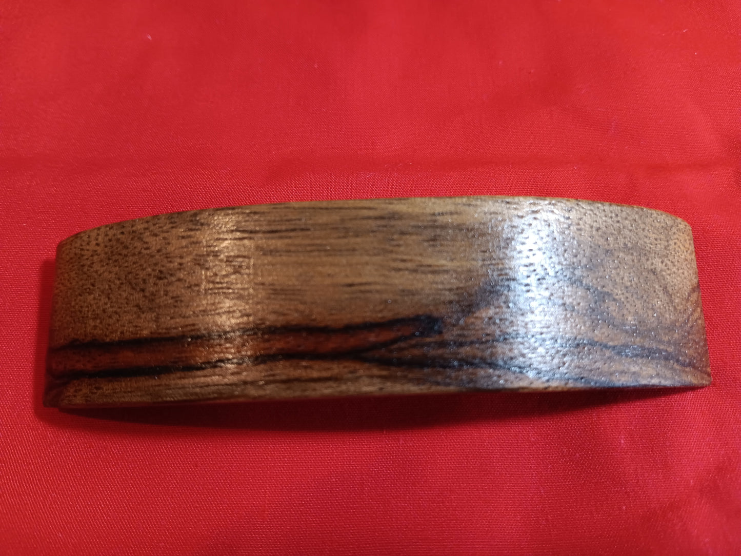 Black Limba Hair Barrette with French Clip