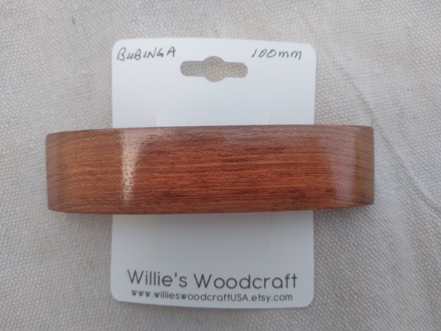 Bubinga Hair Barrette with French Clip