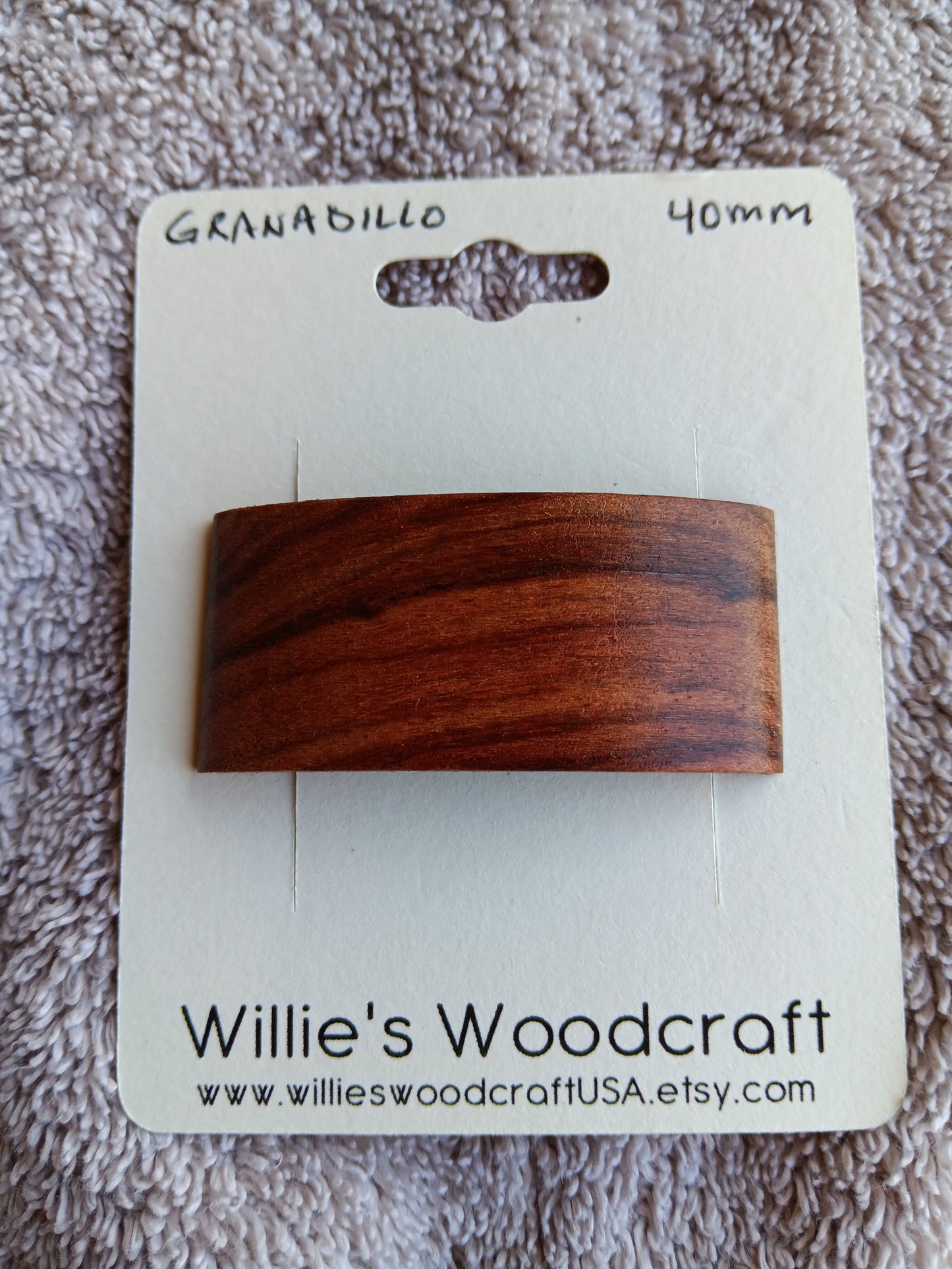 Granadillo Hair Barrette with French Clip