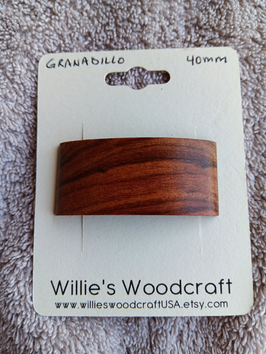 Granadillo Hair Barrette with French Clip