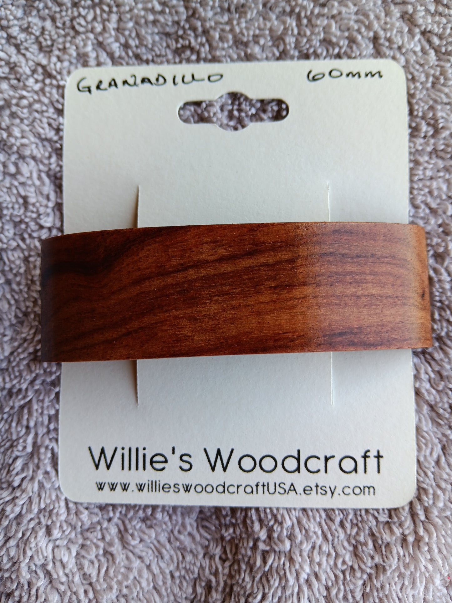 Granadillo Hair Barrette with French Clip