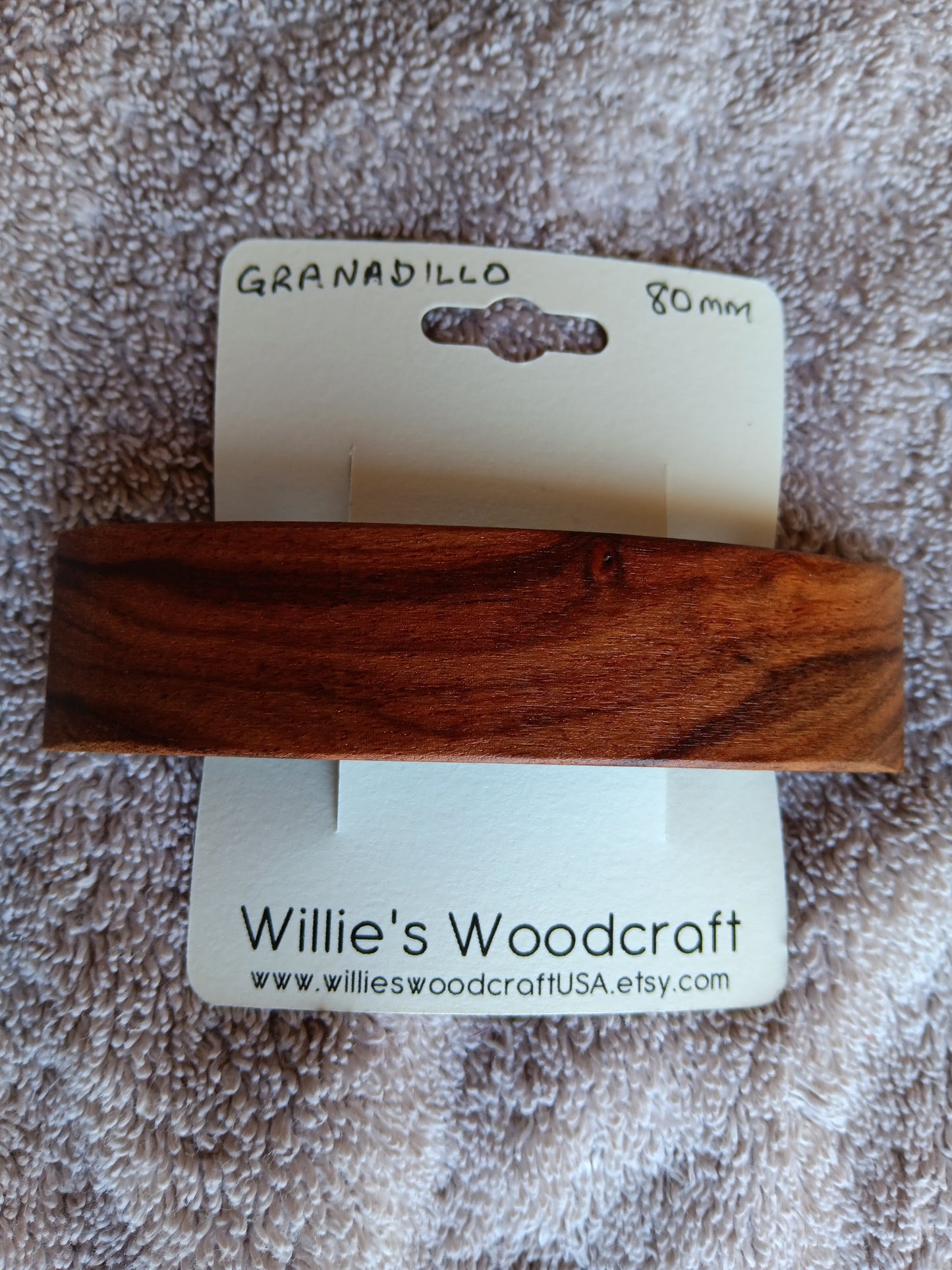 Granadillo Hair Barrette with French Clip