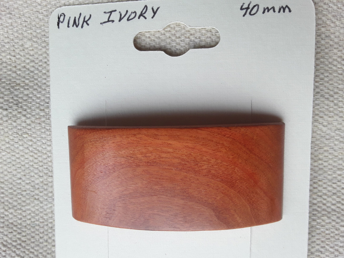 Pink Ivory Hair Barrette with French Clip