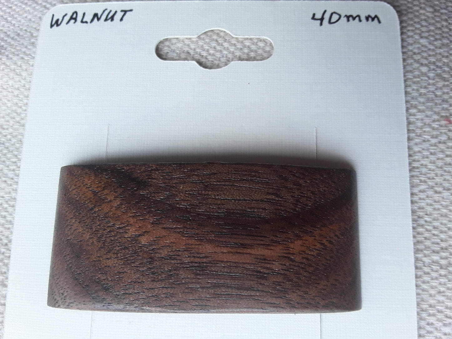 Walnut Hair Barrette with French Clip
